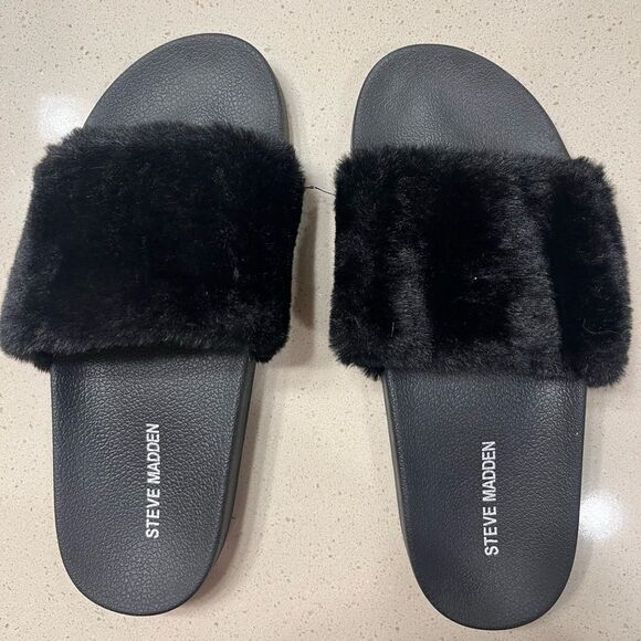 Steve Madden Shoes - Steve Madden SOFTEY Faux Fur Slides